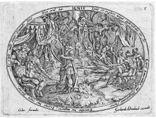 ABRAHAM HECKE, c1630. The Four Elements - Ignis. This original set of engravings is for sale, price £3500 