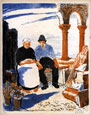 RUTH GERVIS, 1894 - 1968. Mediterranean Peasant Couple. This original lithograph is for sale, £175