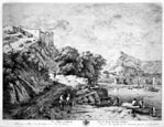 JEAN JACQUES DE BOISSIEU, Lyon 1736 – 1810 Lyon. View of Aqua Pendente, on the road from Sienna to Rome. This Original etching, 1773.  is for sale, priced £400