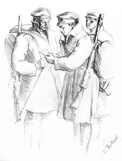 SYLVIA ELLEN PACKARD, Born Bramford, near Ipswich 1881 – 1962 Harrow. Men on Leave, 1918-1919. Portfolio of 8 original lithographs. These lithographs have been sold.