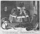 After DAVID TENIERS the Younger, Antwerp 1610 – 1690 Brussels. Cat Concert. Original engraving before 1666. This engraving is for sale, priced £650
