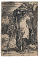 PARMIGIANINO, Parma 1503 – 1540 Casalmaggiore. Standing Shepherd Boy.Etching, c1530. 