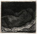 REMBRANDT HARMENSZ VAN RIJN, Leyden 1606 – 1669 Amsterdam. Reclining Nude sleeping. Original etching, 1658. This print has been sold