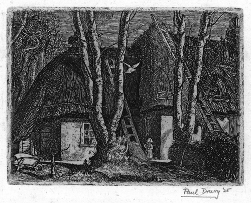 ALFRED PAUL DALOU DRURY, P.R.E., London 1903 – 1987 Nutley, Sussex. Evening. Original etching, 1925, for sale, priced £2200