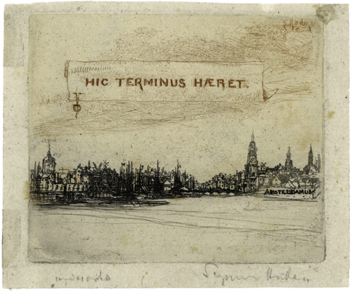 Sir FRANCIS SEYMOUR HADEN, P.R.E., Chelsea 1818 – 1910 Arlesford. Amstelodamum No.1. Original etching, 1863, for sale, priced £650