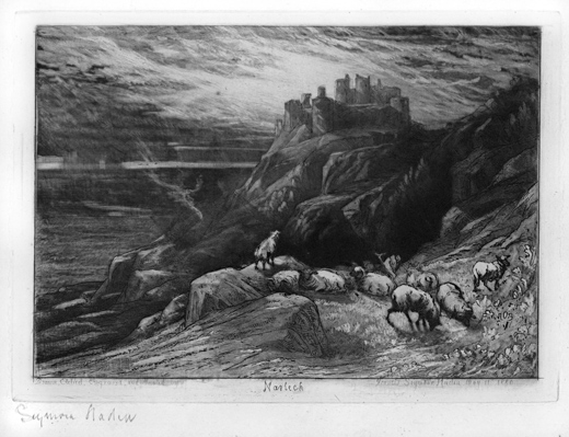 SEYMOUR HADEN, Chelsea 1818 – 1910 Arlesford. Harlech, No.2. Mezzotint with etching and drypoint, 1880. For sale: £600