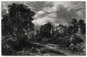 After JOHN CONSTABLE R.A., East Bergholt 1776 – 1837 Hampstead. The Glebe Farm, Green Lane. Mezzotint, engraved by David Lucas, 1832.