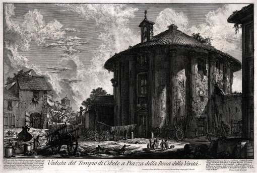 GIOVANNI BATTISTA PIRANESI, Mozzano di Mestre 1720 – 1778 Rome. Veduta del Tempio di Cibele. Original etching, 1758.