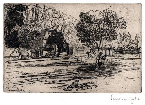 SEYMOUR HADEN, Chelsea 1818 – 1910 Arlesford. Iffley Mill. Original etching, 1870. This print is for sale, priced at £750