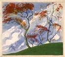 HELENE LADSTÄTTER, Died Vienna 1970. Herbst, Autumn. Original colour woodcut.  This print is for sale, priced at £350