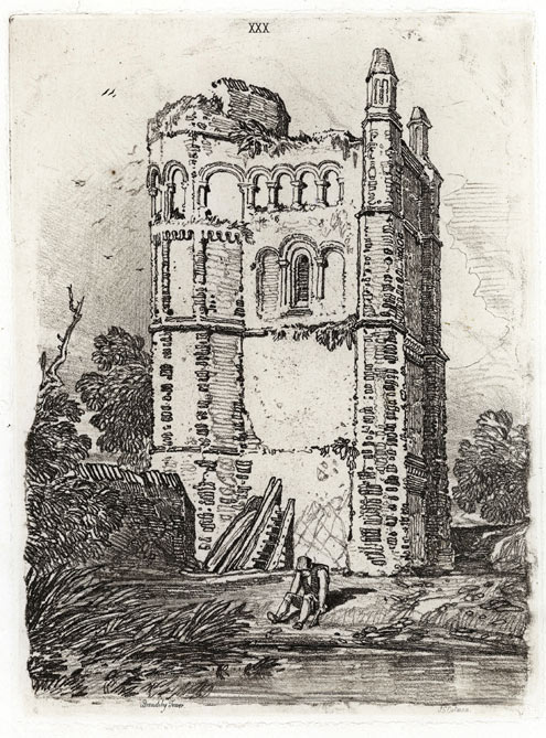 JOHN SELL COTMAN, Norwich 1782 – 1842 London. Brandsby Tower. Original soft-ground etching, c1812. This print is for sale, priced £150
