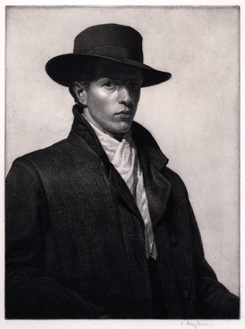 RAYMOND RAY-JONES R.E., Ashton-under-lyne 1886 – 1942 Carbis Bay. Portrait of the Artist. Etching, c1910-1916.