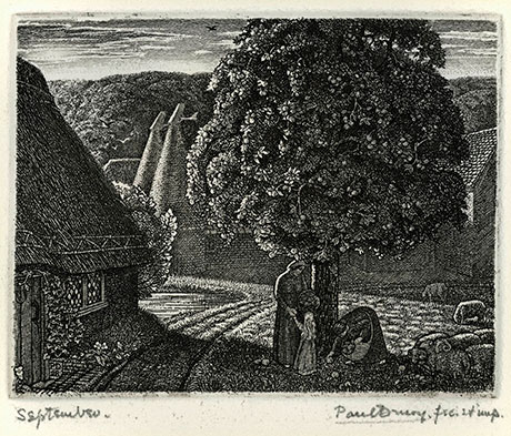 ALFRED PAUL DALOU DRURY P.R.E., London 1903 – 1987 Nutley, Sussex. September. Original etching, 1928. This print is for sale.