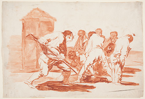 FRANCISCO GOYA y Lucentes, Fuente de Todos, Aragon 1746 – 1828 Bordeaux. Disparate cruel. Original gouache drawing, c1815