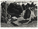GUY MALET S.W.E. Southsea 1900 – 1973 Dichling. In the Chilterns. Original wood engraving, c1939.