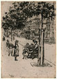 THEODORE ROUSSEL, Lorent, Brittany 1847 – 1926 St Leoanards-on-Sea. Chelsea Children, Chelsea Embankment. Original etching, 1889. This print is for sale. 