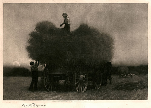 WALTER SEYMOUR, St Pancras, London, 1848 – 1920 Godstone, Surrey. Harvest Twilight. Original mezzotint, 1897. 