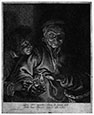 PIETER SOUTMAN, Haarlem 1580 – 1667 Haarlem. Old Woman and a Boy with candles. Etching and engraving.  
