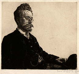 ERICH WOLFSFELD, Krojanke, Prussia 1884 – 1956 London. Portrait of Baron Hönwald, Original etching, 1907. 
