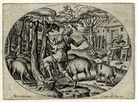 ETIENNE DELAUNE, Milan? c1518 – 1583 Paris. Seconde Suite des Mois de l’Année. Set of twelve engravings, 1568. 