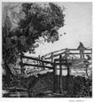 Graham Sutherland, The Sluice gate, c1924. This etching is for sale.