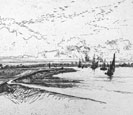 Francis Seymour Haden, Erith Marshes. This original etching is for sale, priced £650 