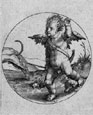 Lucas van Leyden, Two Putti in Circles. This original engraving is for sale, priced £500