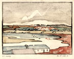 Arabella Louisa Rankin,  Coastal Inlet. This original woodcut has been sold