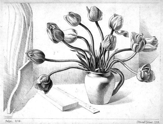 OSMUND CAINE, Manchester 1914 – 2004 London. Tulips. Original lithograph, 1938 This print is sold