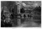 NORMAN HIRST A.R.E., Liverpool 1862 – 1956 Milbourne Port, Somerset. The Bridge, St Ives, Huntingdon. Mezzotint.