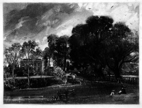 After JOHN CONSTABLE R.A., The Artist’s Home at East Bergholt, Evening
