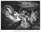 Louis Boulanger, Tiger confronting a Lion. This original lithograph has been sold