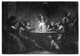 Baron Dominique Vivant-Denon, A Gathering at a Table by Candlelight: This etching is for sale: £300
