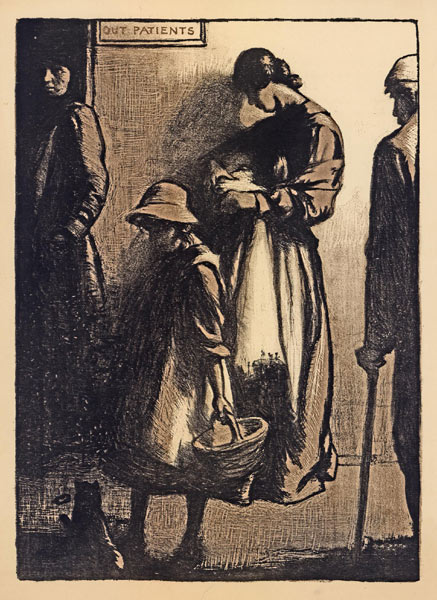 GERALD SPENCER PRYSE, Ashton, Wales 1882 – 1956 Stourton, Worcs. Poverty. This Original two-colour lithograph, 1908, is for sale, priced £100