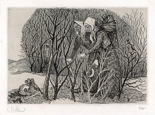 JEAN DEVILLE, Charleville, Ardennes 1901 – 1972. Ramasseurs de fagots. This Original etching is for sale, priced £150
