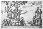 ADAMO SCULTORI, Active c1547 – 1587. The Choice of Hercules. This original engraving is for sale, priced £1500