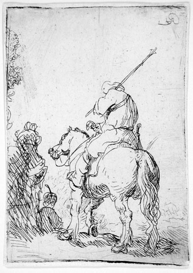 Rembrandt Harmensz van Rijn, Turbaned Soldier on Horseback