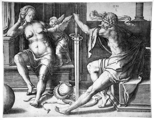 Lucas van Leyden, Mars, Venus and Cupid, 1530