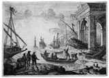 CLAUDE GELLEE, le LORRAIN, Chamagne, Duchy of Lorrain 1600 – 1682 Rome. Le Port de Mer au Fanal. This original etching c1638-41 is for sale priced £500