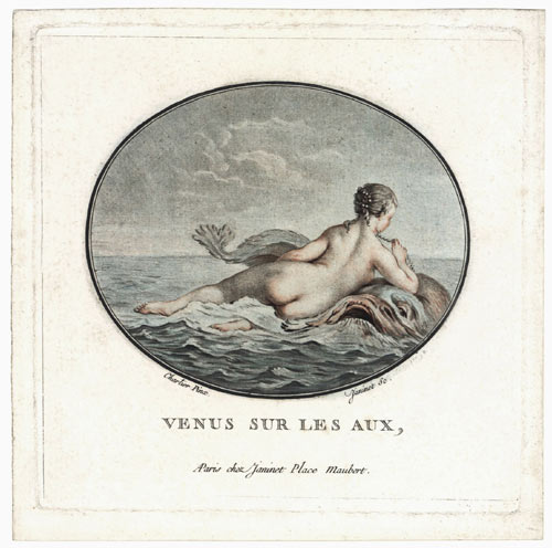 JEAN FRANÇOIS JANINET, Paris 1752 – 1814 Paris. VENUS SUR LES AUX. This three-colour aquatint, c 1777, is for sale, priced £650