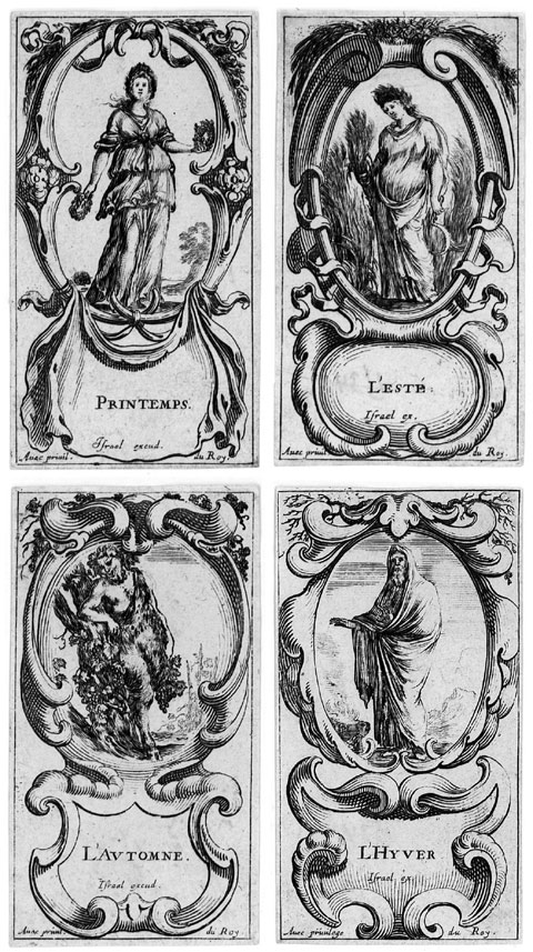 STEFANO DELLA BELLA, Florence 1610 – 1664 Florence and ABRAHAM BOSSE, Tours 1602/16104 – 1676 Paris. The Four Seasons. A set of four etchings, c1641. These prints are for sale, priced £400