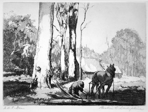 Beatrice Dean Darbyshire, Landscape at Balingup? This original etching has been sold