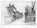 Charles Watson, Up and Down in St Lawrence, Norwich. This etching is for sale: £150