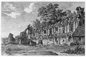 JOHN CONEY, Ratcliffe Highway, London 1786 – 1833 Camberwell, London. Remains of St Mary’s Abbey, York. This original etching is for sale, priced £100