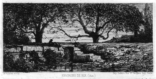 ADOLPHE APPIAN, Lyon 1818 – 1898 Lyon. Environs de Rix (Ain). Original etching, 1864. . This original print is for sale, price £120