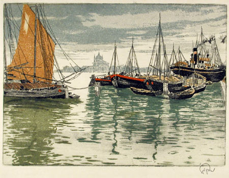 Hans Figura (1898–1978): "Fishing Boats, Venice". 