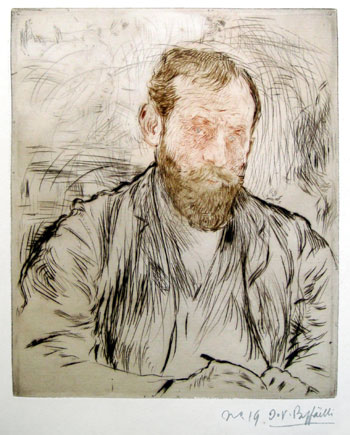 Jean François Raffaelli (1850–1924): Self-Portrait. Colour etching and drypoint, 1893. (187 x 157 mm)