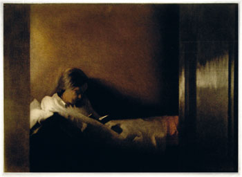 Peter Ilsted (1861–1933): The little Convalescent. Colour mezzotint, 1913. (130 x 175 mm)