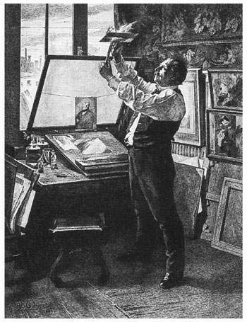 Etching after René Gilbert, 1889
