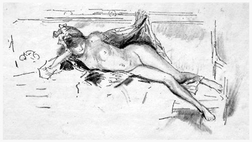 James Abbott McNeill Whistler (1834 – 1903). Nude Model Reclining